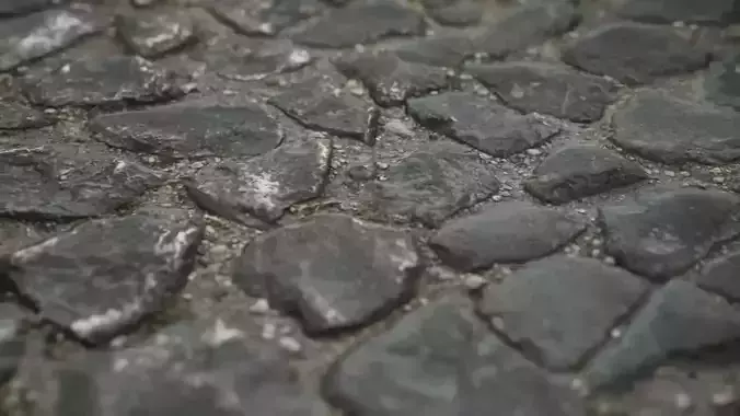 Black cobblestone seamless PBR texture