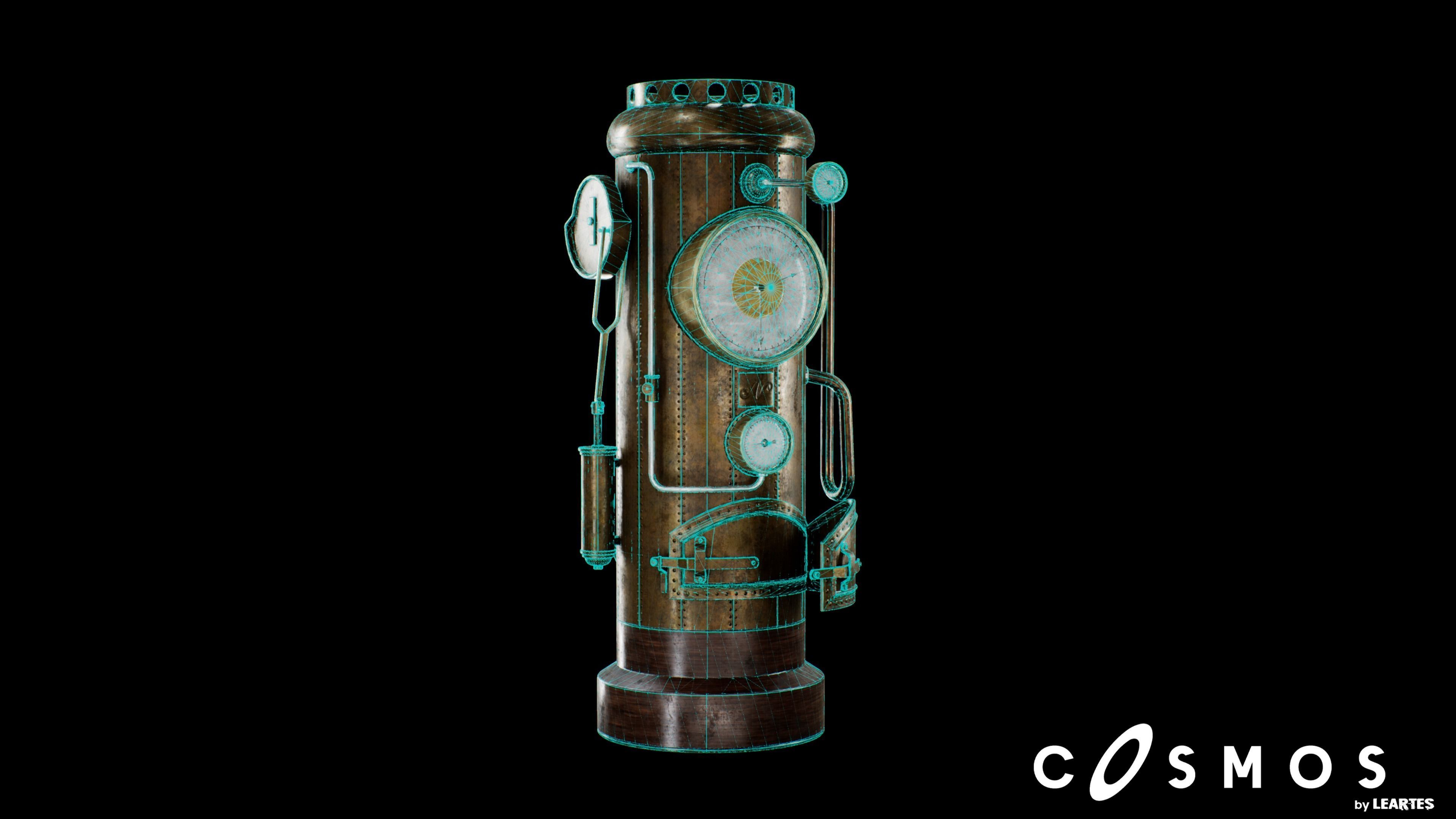 Steampunk Boiler Low-poly 3D model_5