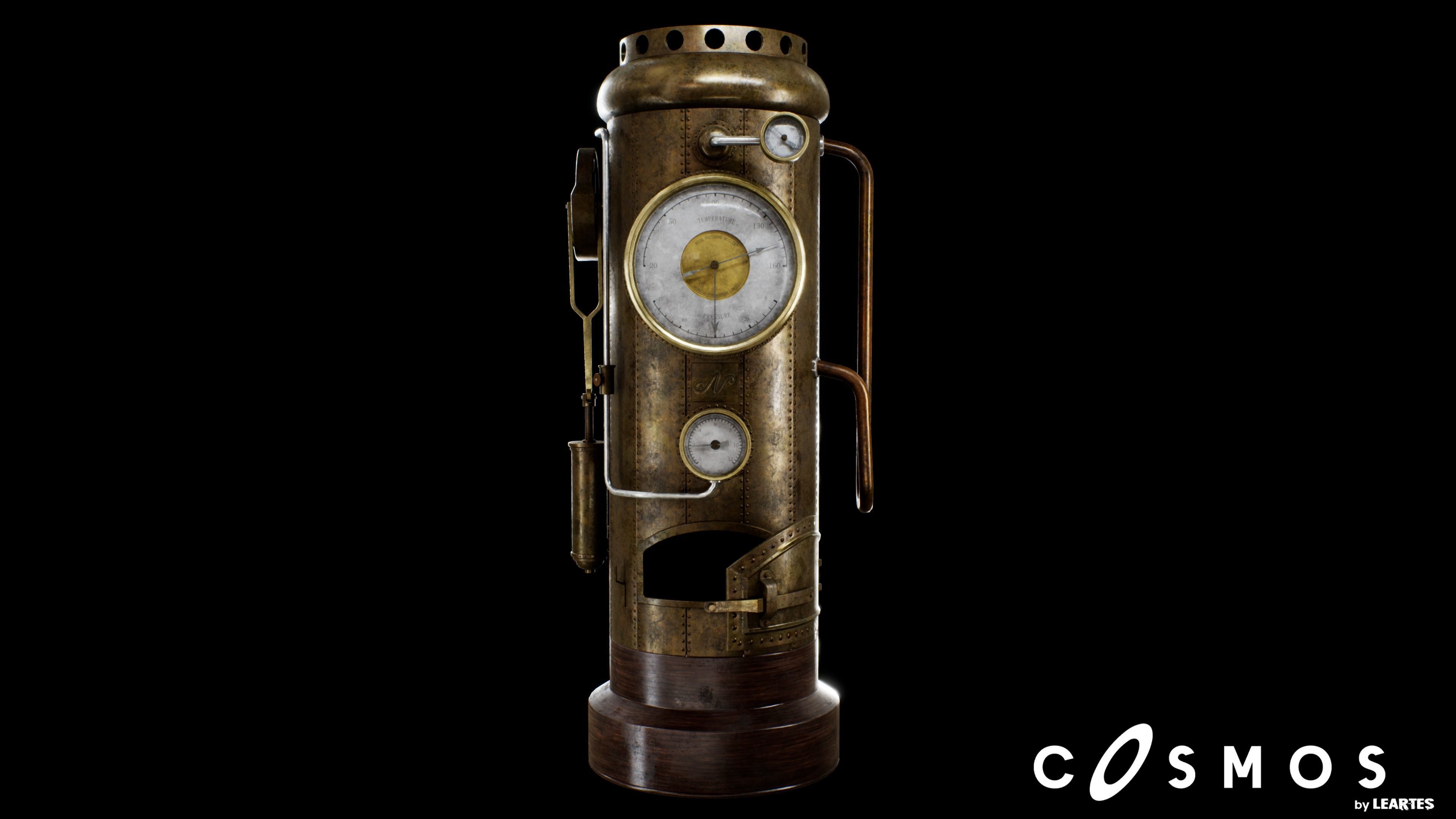 Steampunk Boiler Low-poly 3D model_2