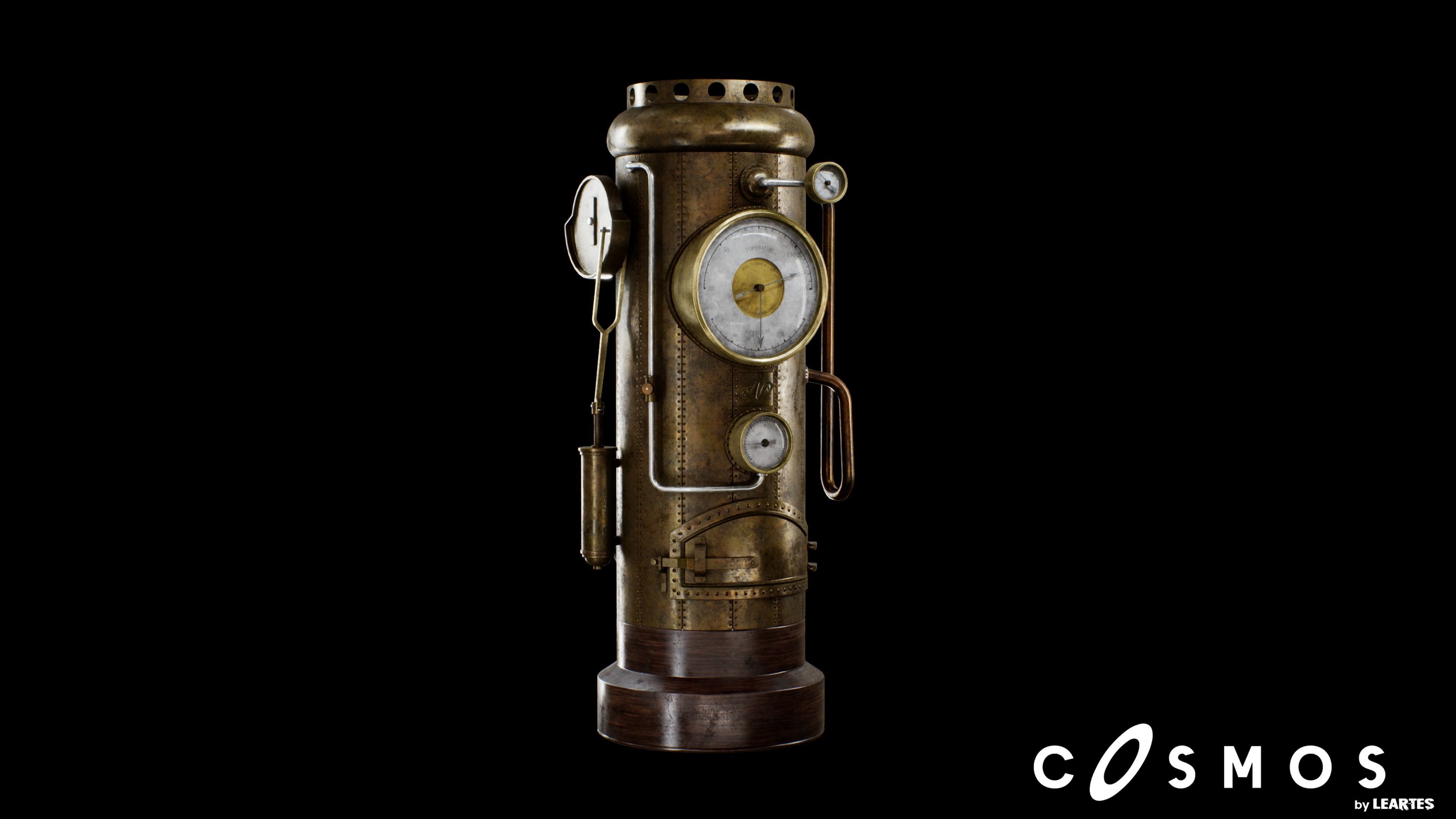 Steampunk Boiler Low-poly 3D model_1