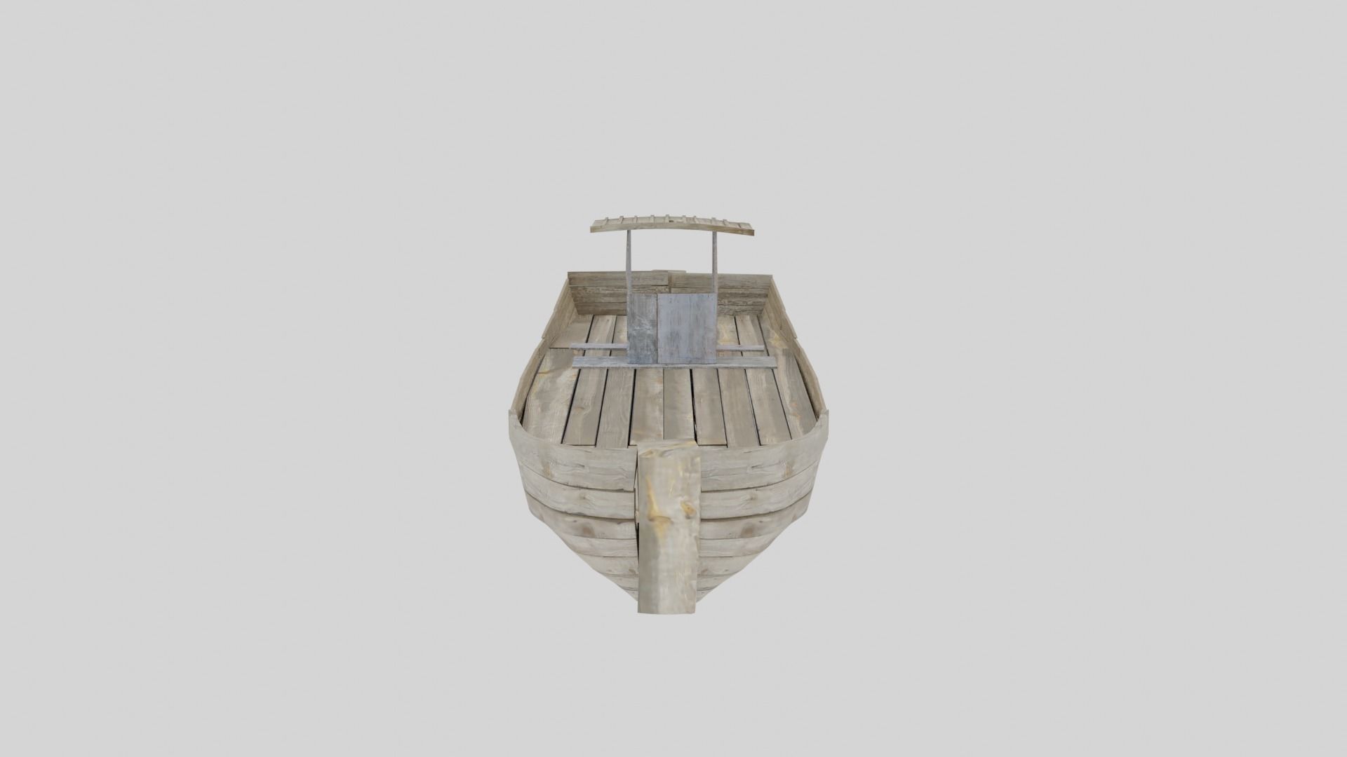 Wooden Row-boat 3D model_3