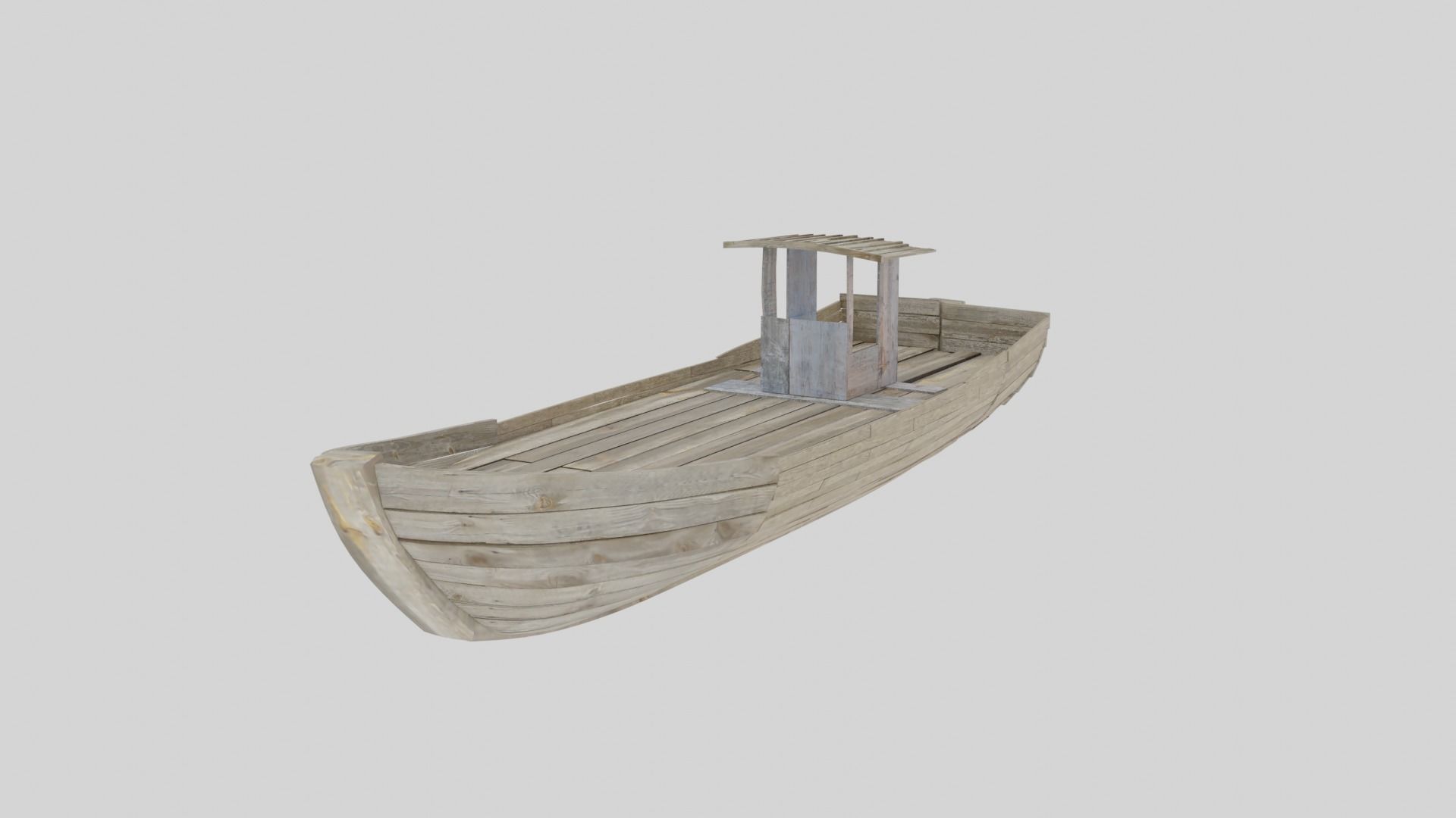 Wooden Row-boat 3D model_4