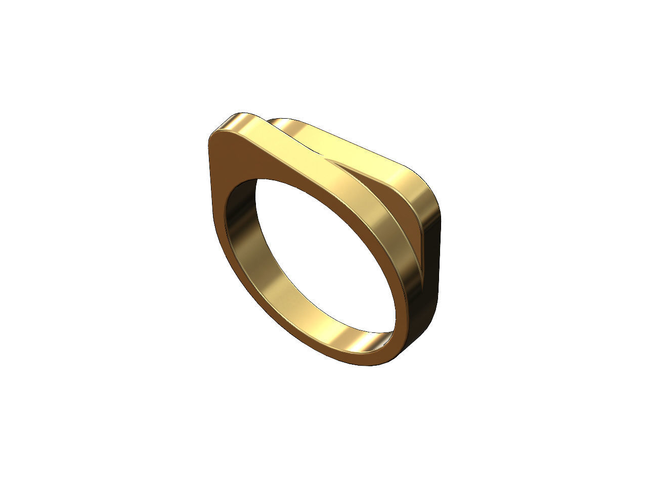 Rounded overlapping bars signet US sizes 5to9 3D print model_5