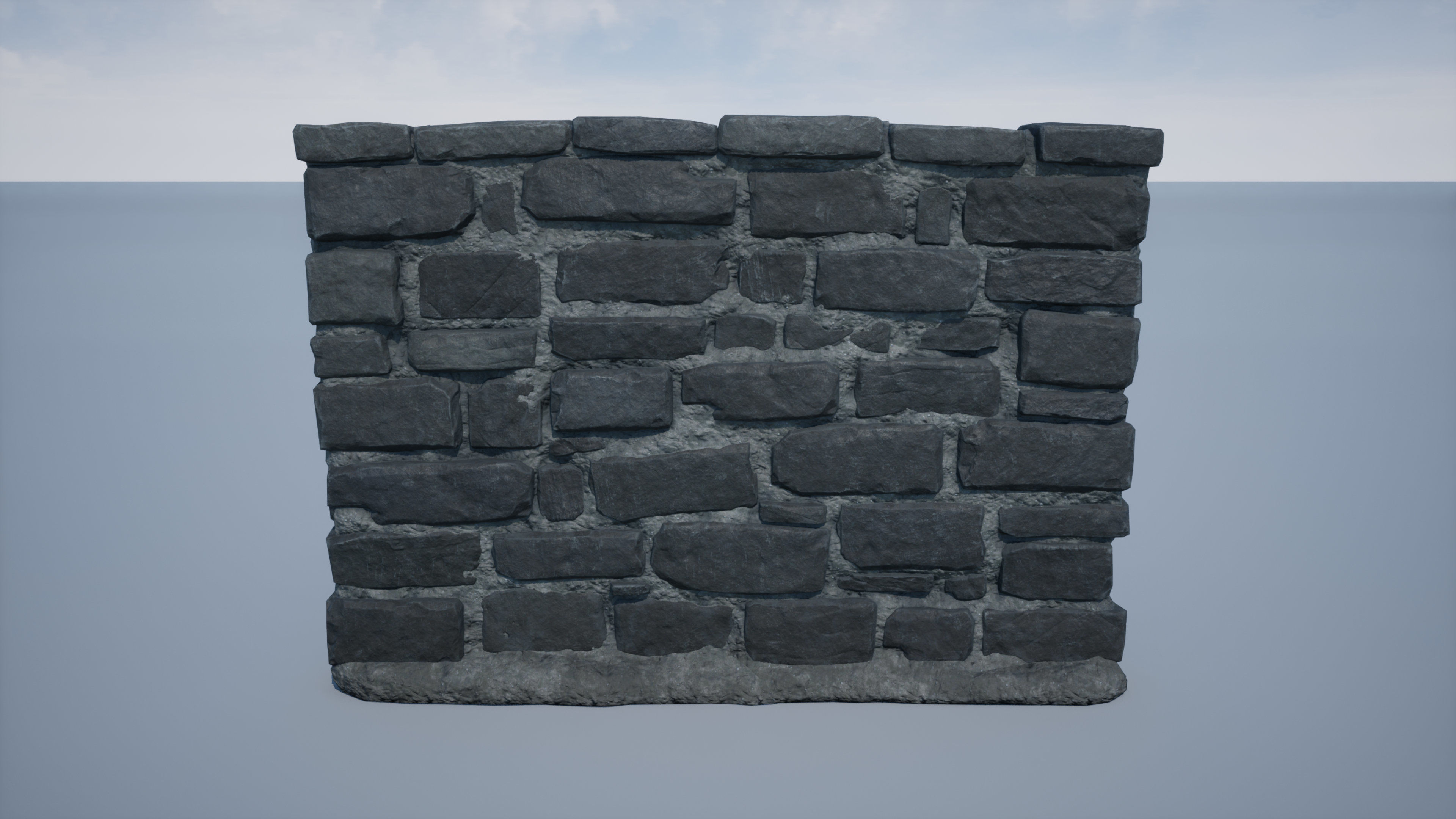 Stone Wall 01 Low-poly 3D model_1