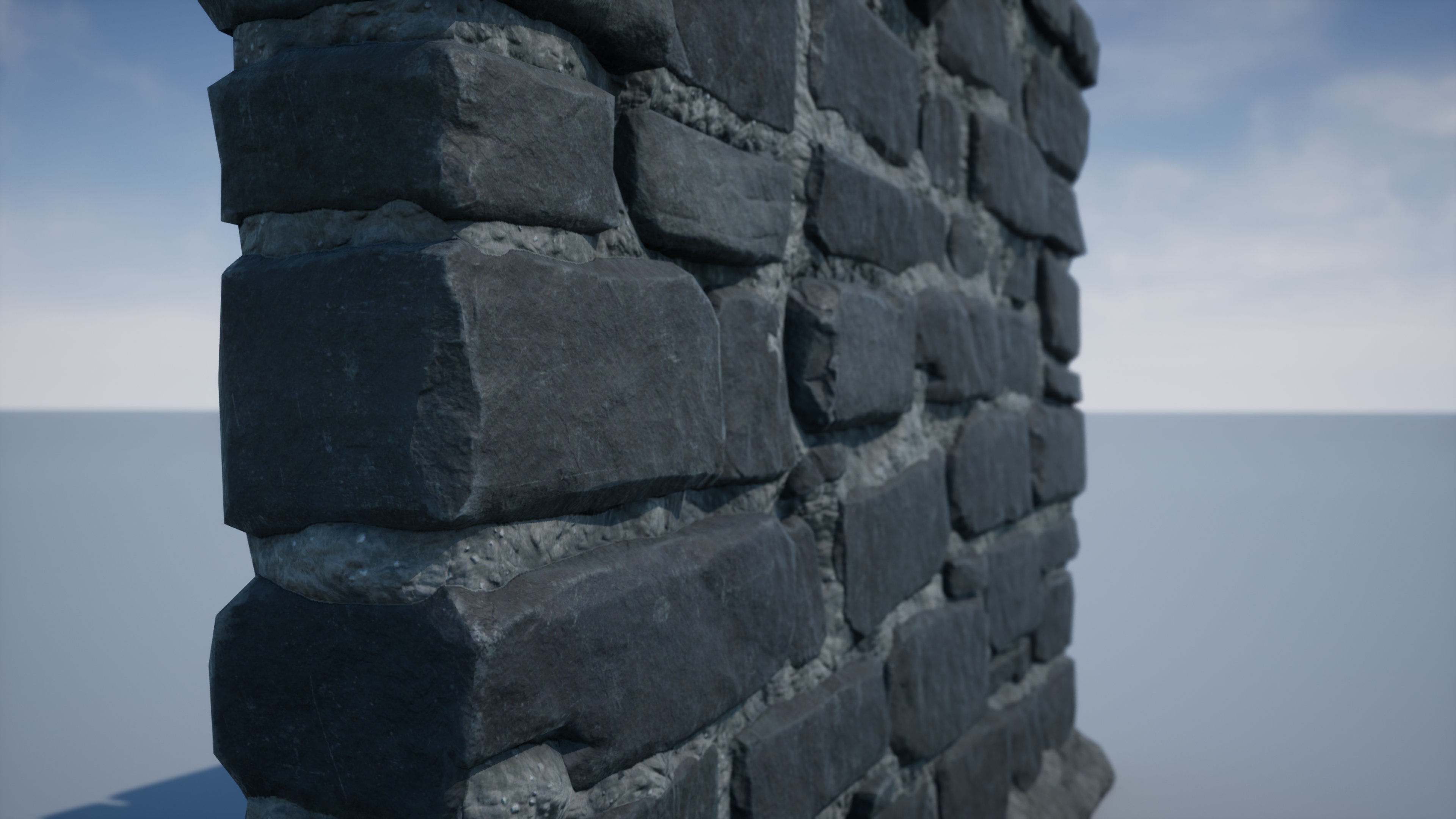 Stone Wall 01 Low-poly 3D model_11