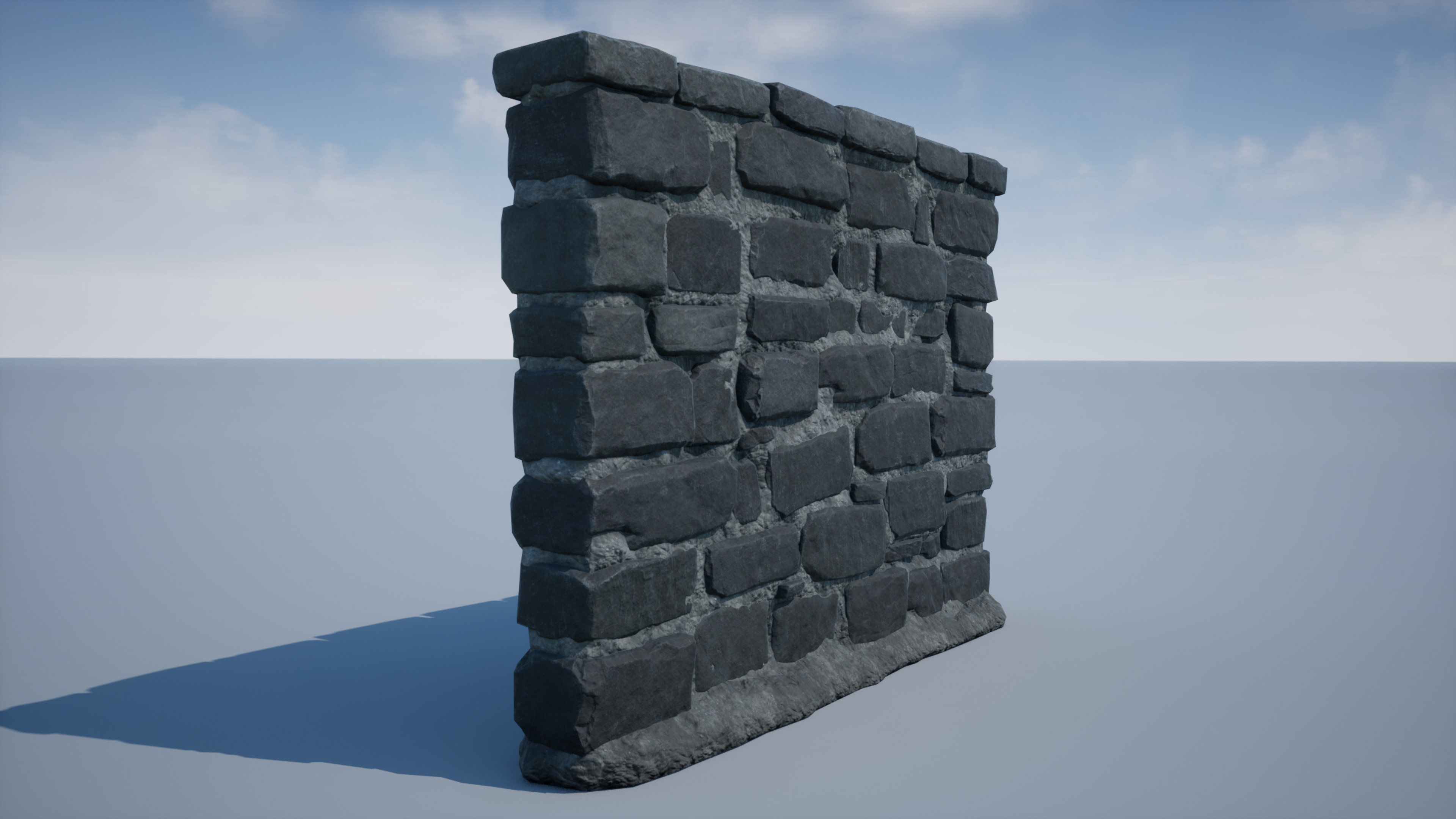Stone Wall 01 Low-poly 3D model_2