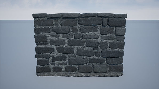 Stone Wall 01 Low-poly 3D model