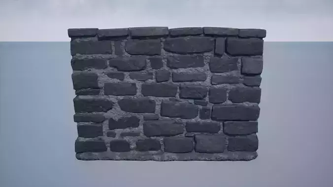 Stone Wall 01 Low-poly 3D model