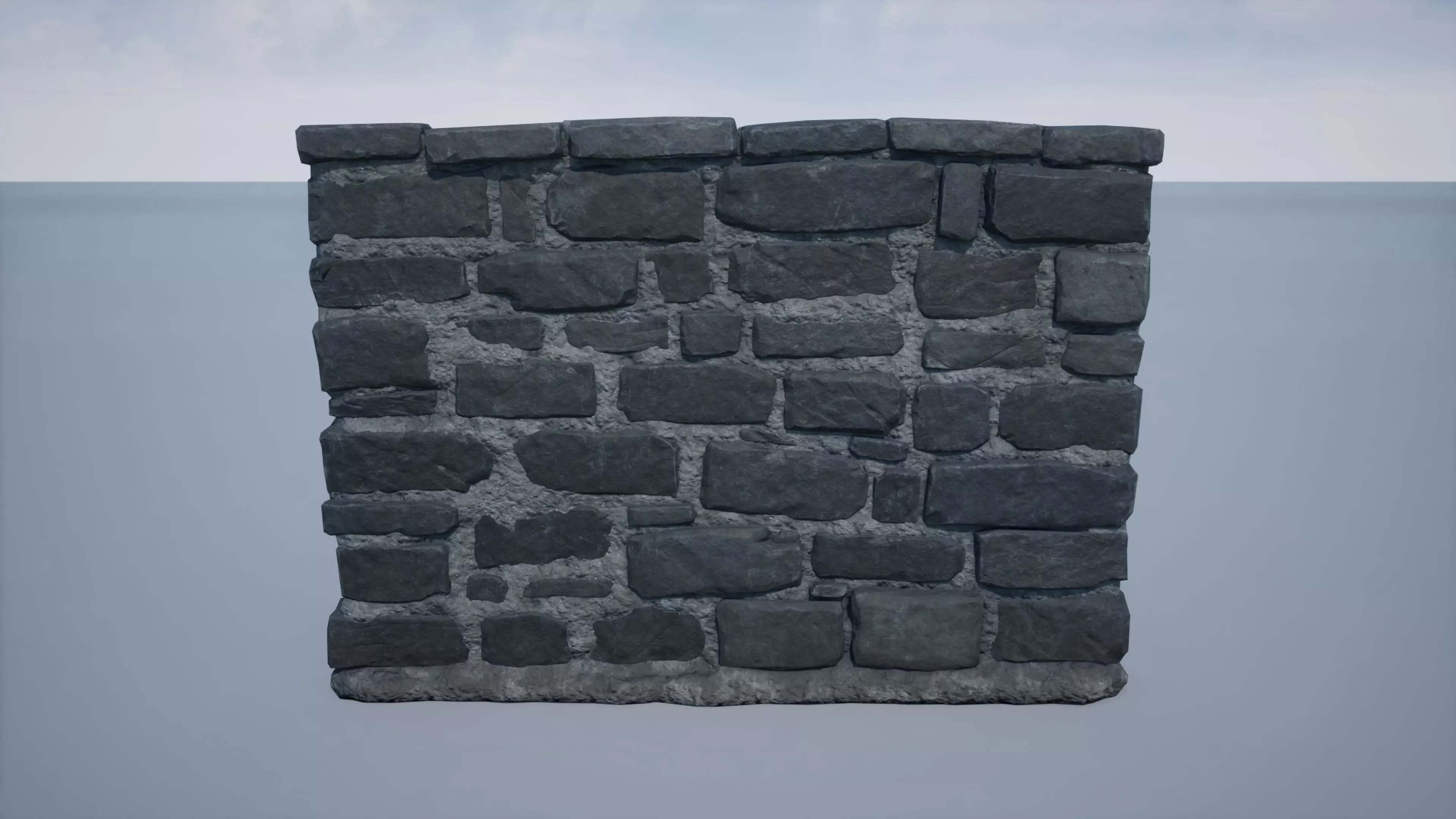 Stone Wall 01 Low-poly 3D model_0