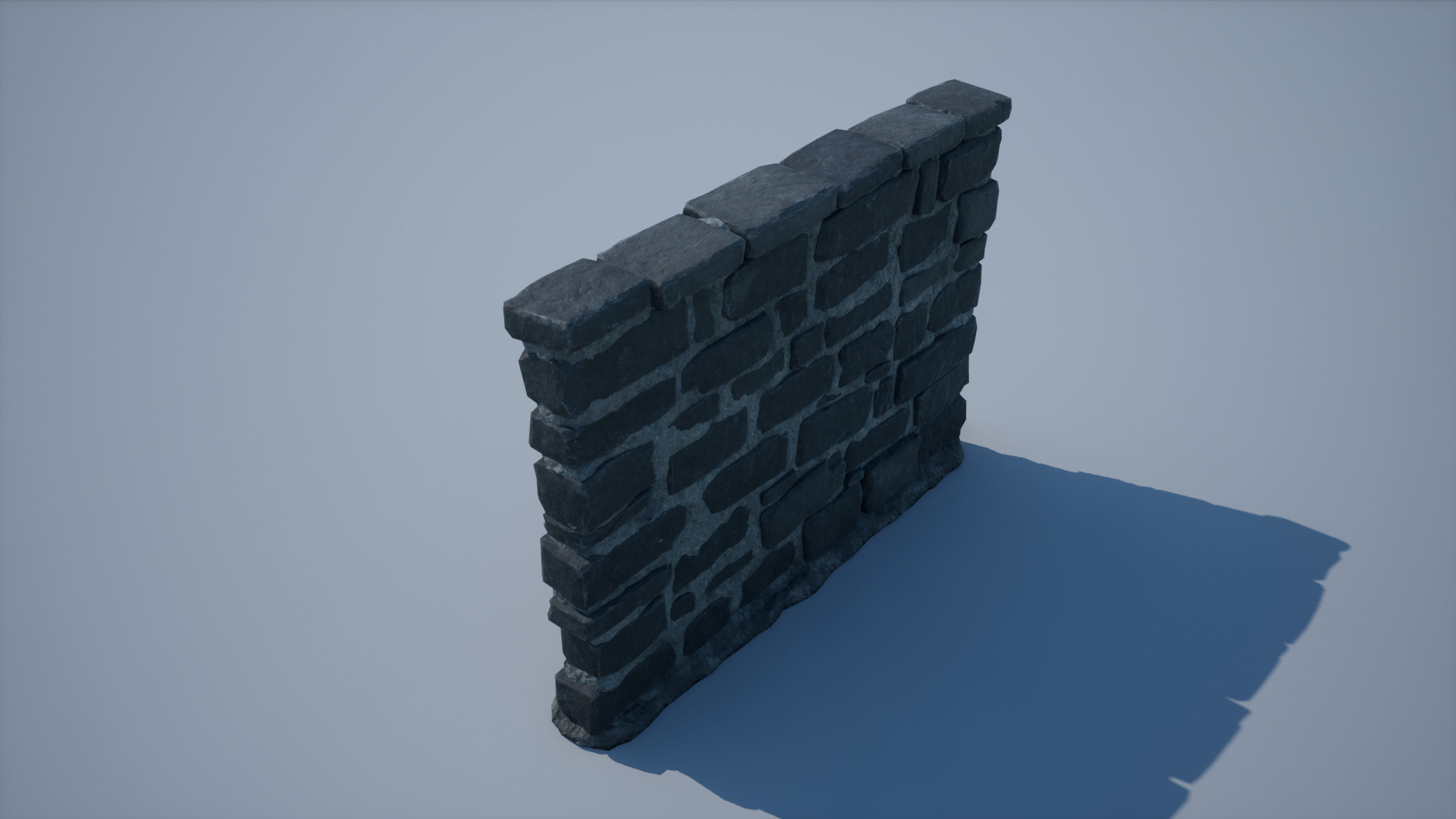 Stone Wall 01 Low-poly 3D model_9