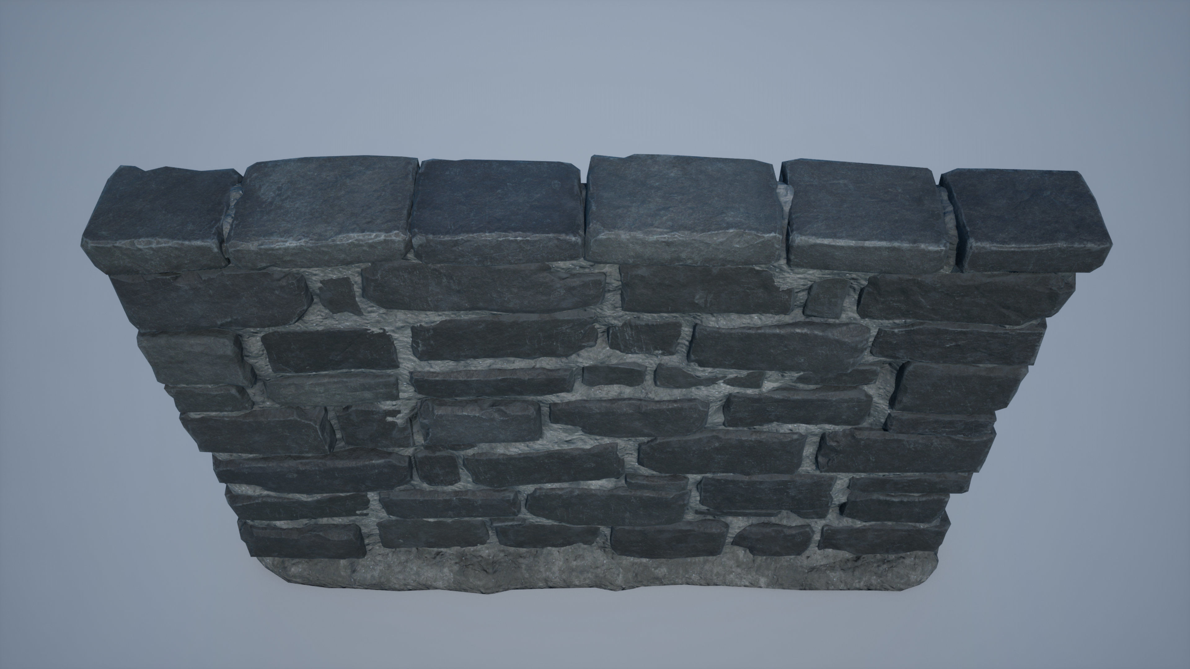 Stone Wall 01 Low-poly 3D model_14