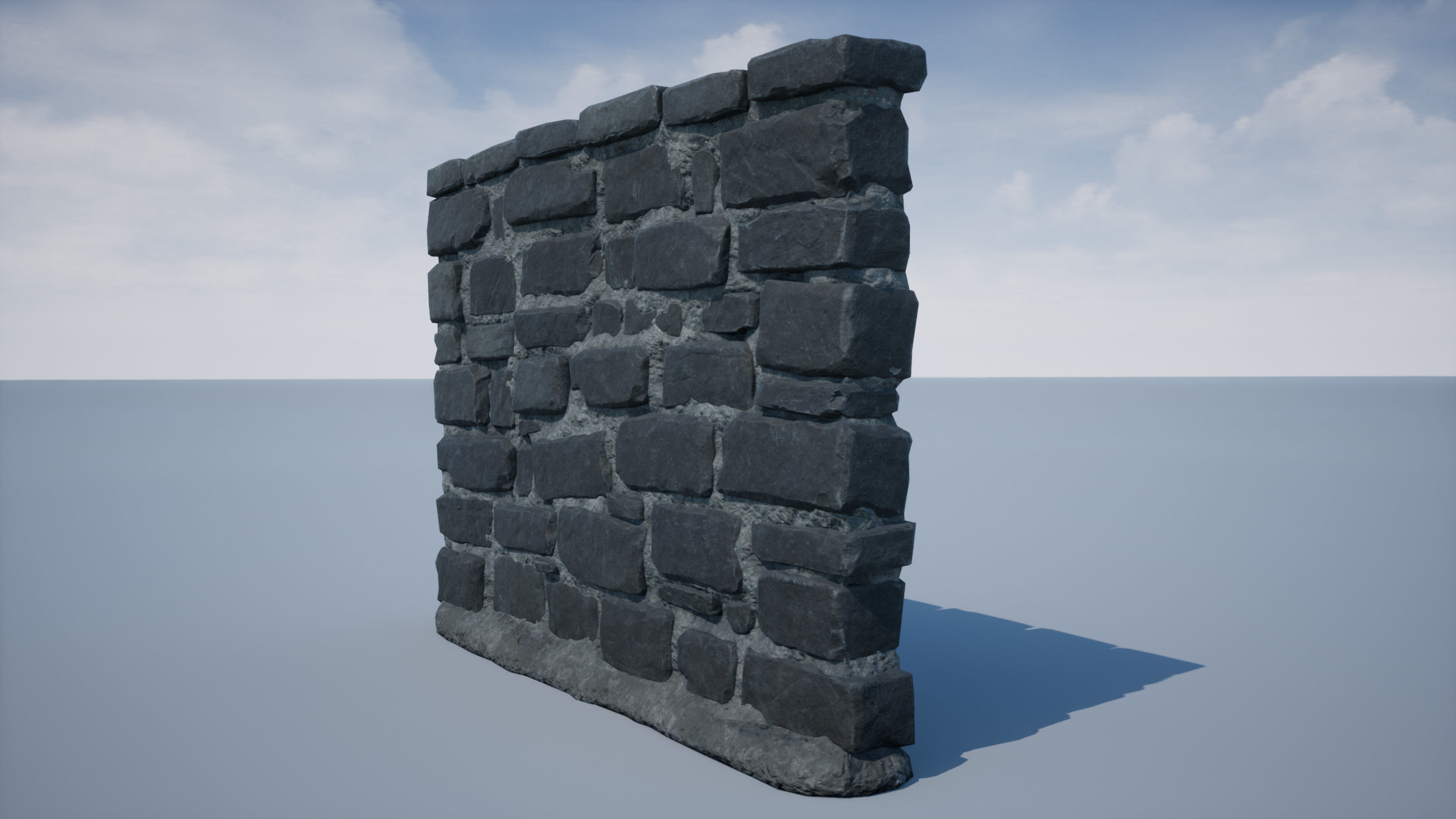 Stone Wall 01 Low-poly 3D model_3