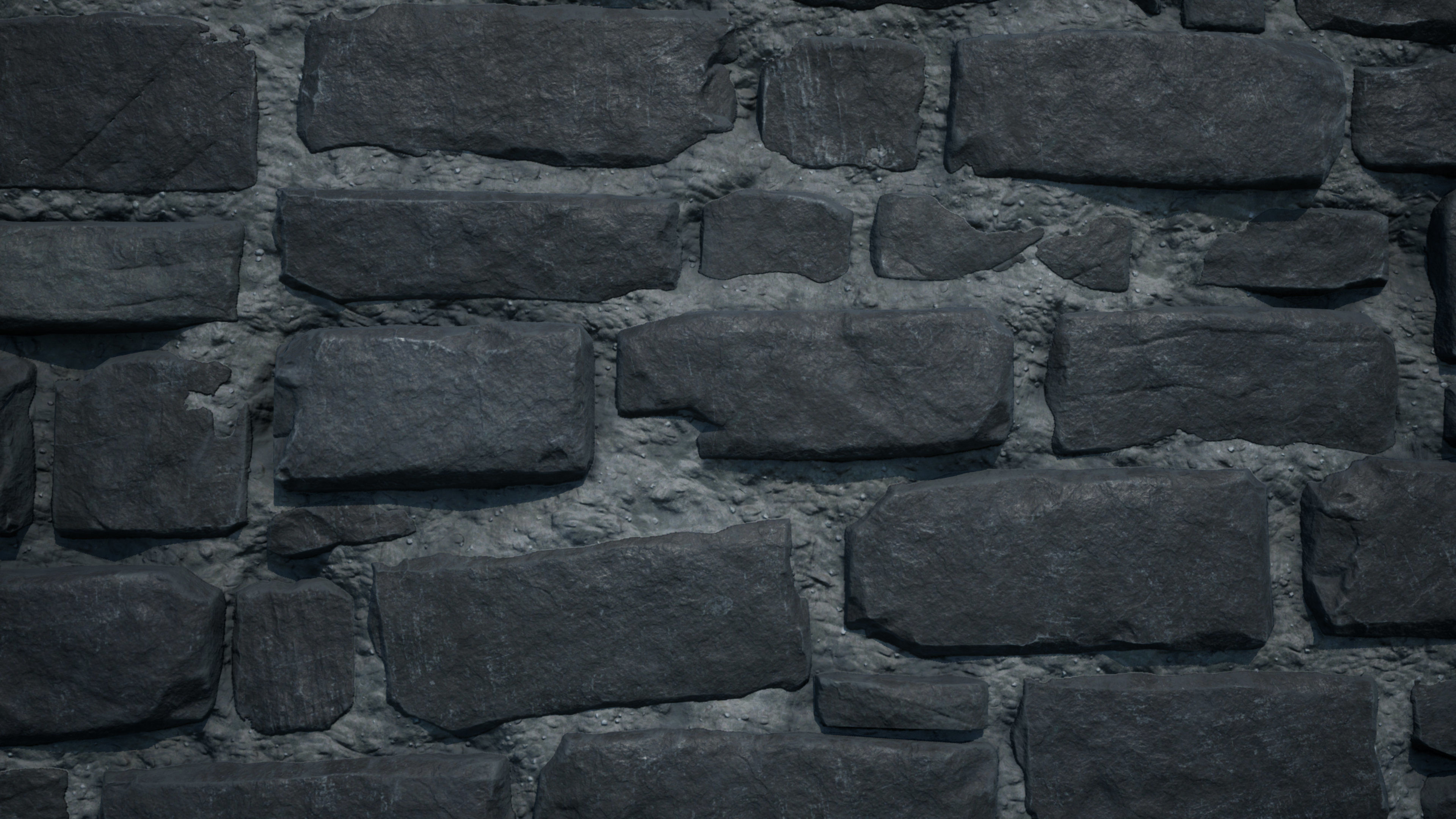 Stone Wall 01 Low-poly 3D model_12