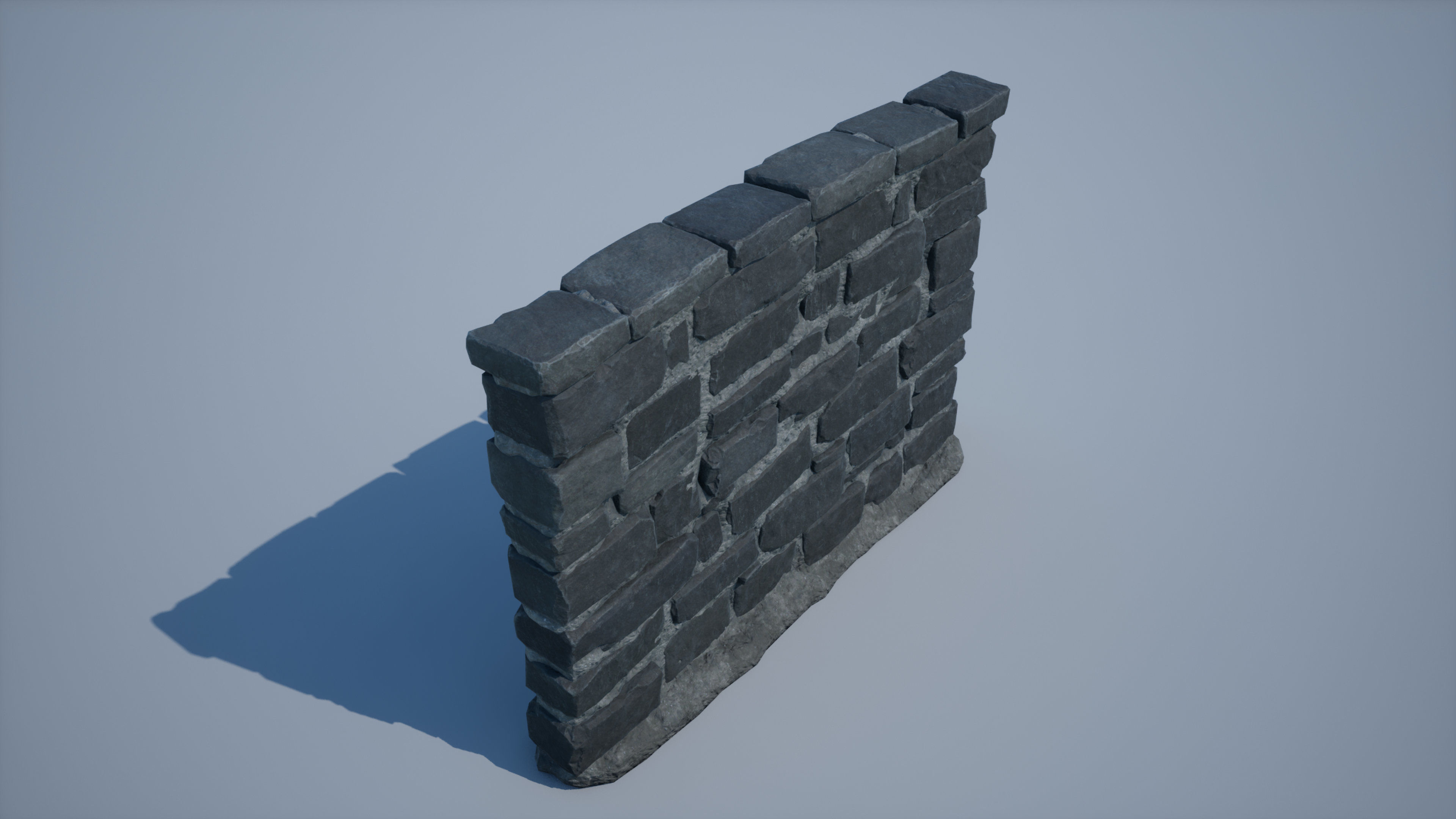 Stone Wall 01 Low-poly 3D model_7