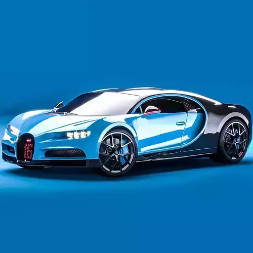 Bugatti Chiron Sport 2021 Blue Premium 3D model