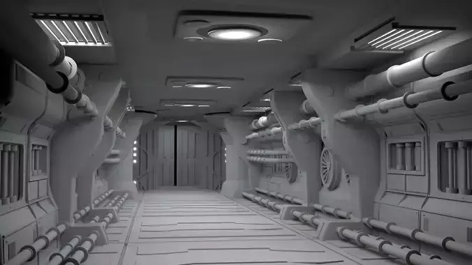 3D sci-fi interior model