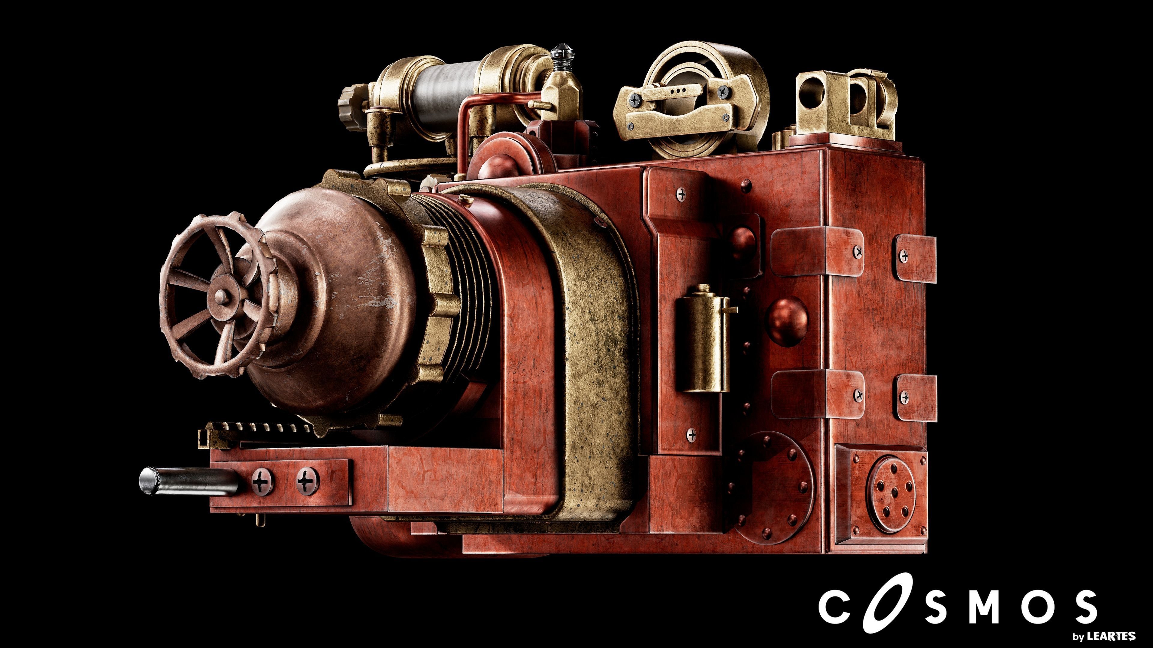 Steampunk Cronambulator Low-poly 3D model_3