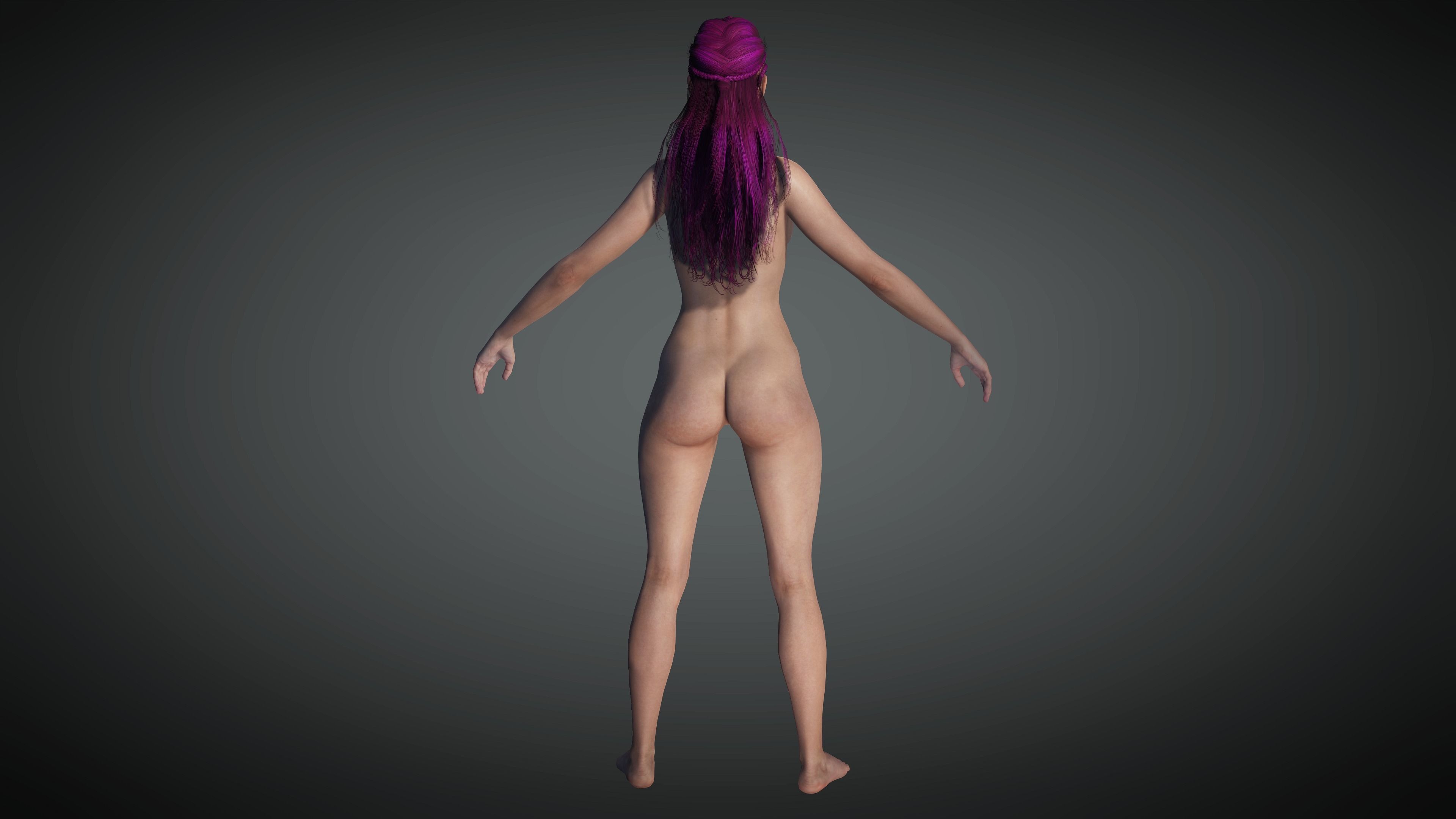 AAA Cyber Punk Female Character 08 Low-poly 3D model_10