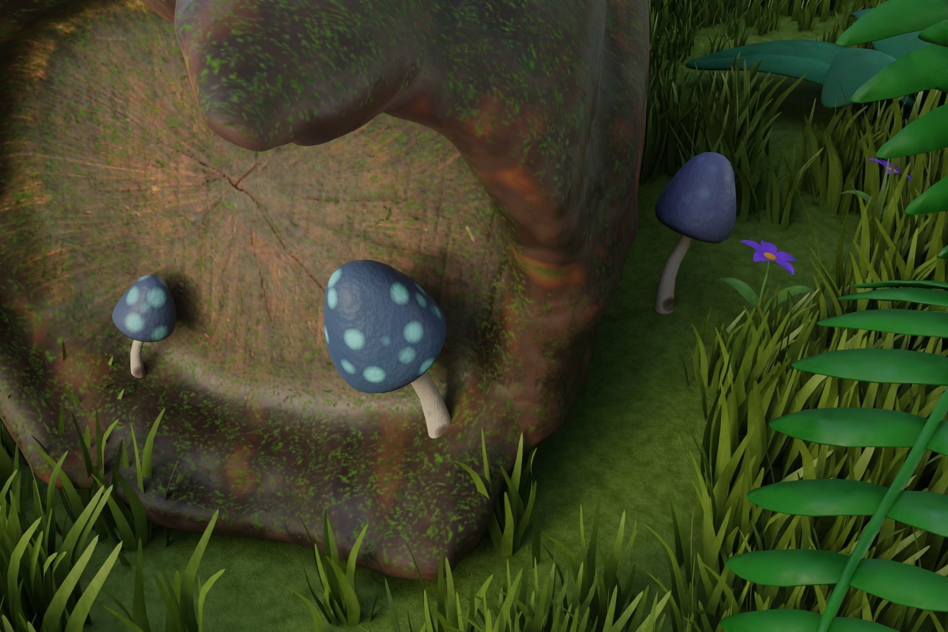 Cartoon Log House Low-poly 3D model_12