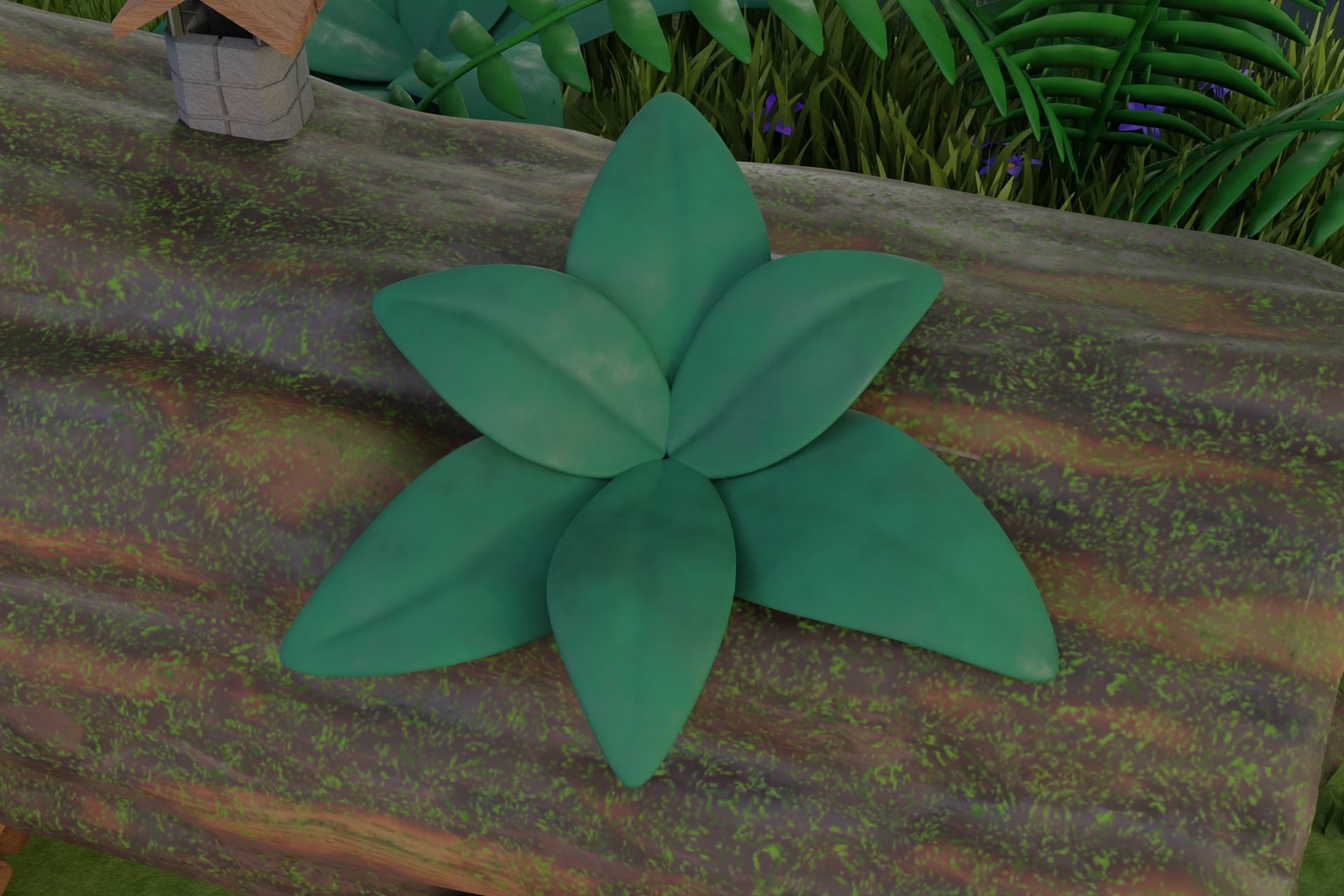 Cartoon Log House Low-poly 3D model_13