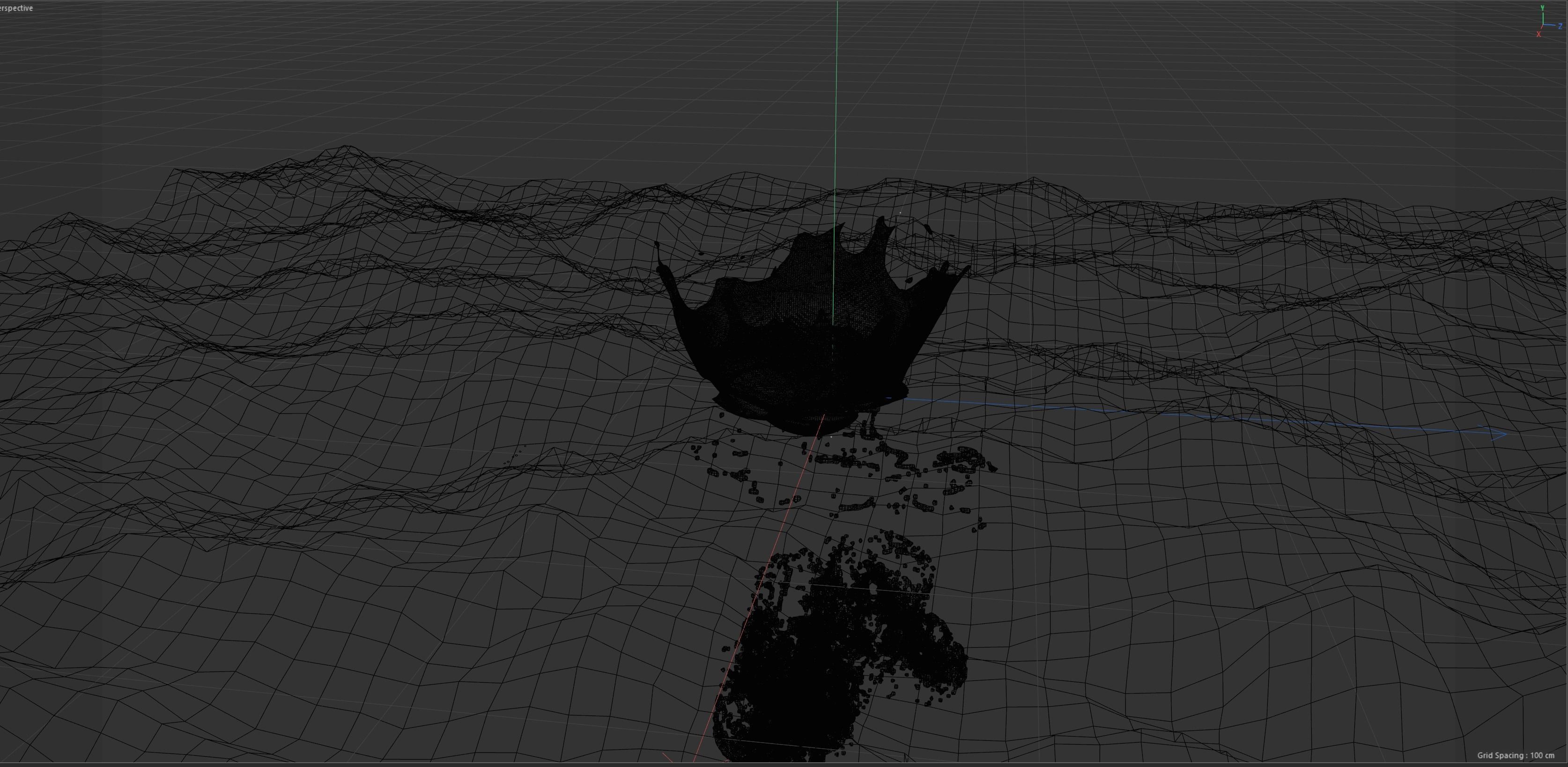 ocean with splash and underwater bubbles Low-poly 3D model_2