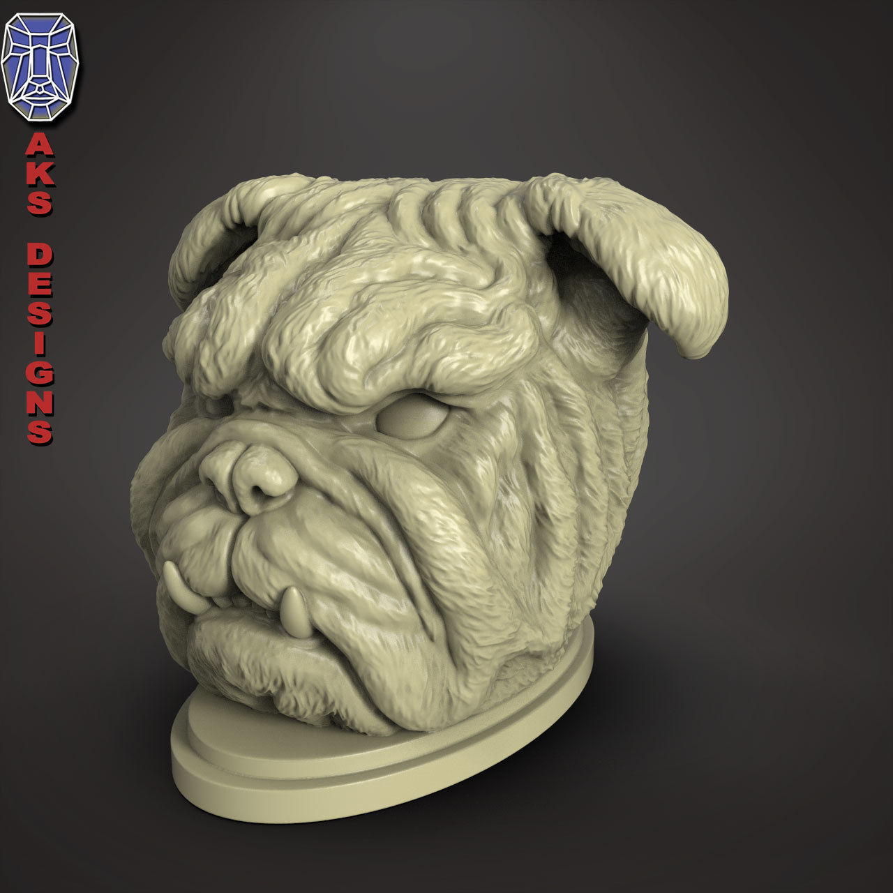 Bulldog version 1 Penstand cum flowerspot 3D print model_1