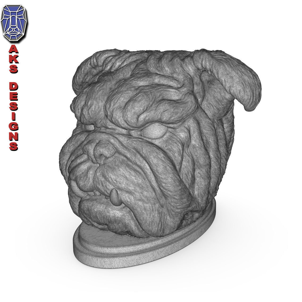 Bulldog version 1 Penstand cum flowerspot 3D print model_12