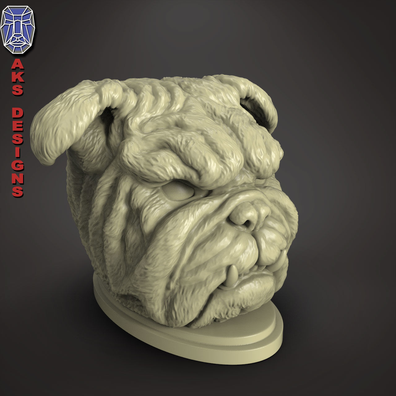 Bulldog version 1 Penstand cum flowerspot 3D print model_2