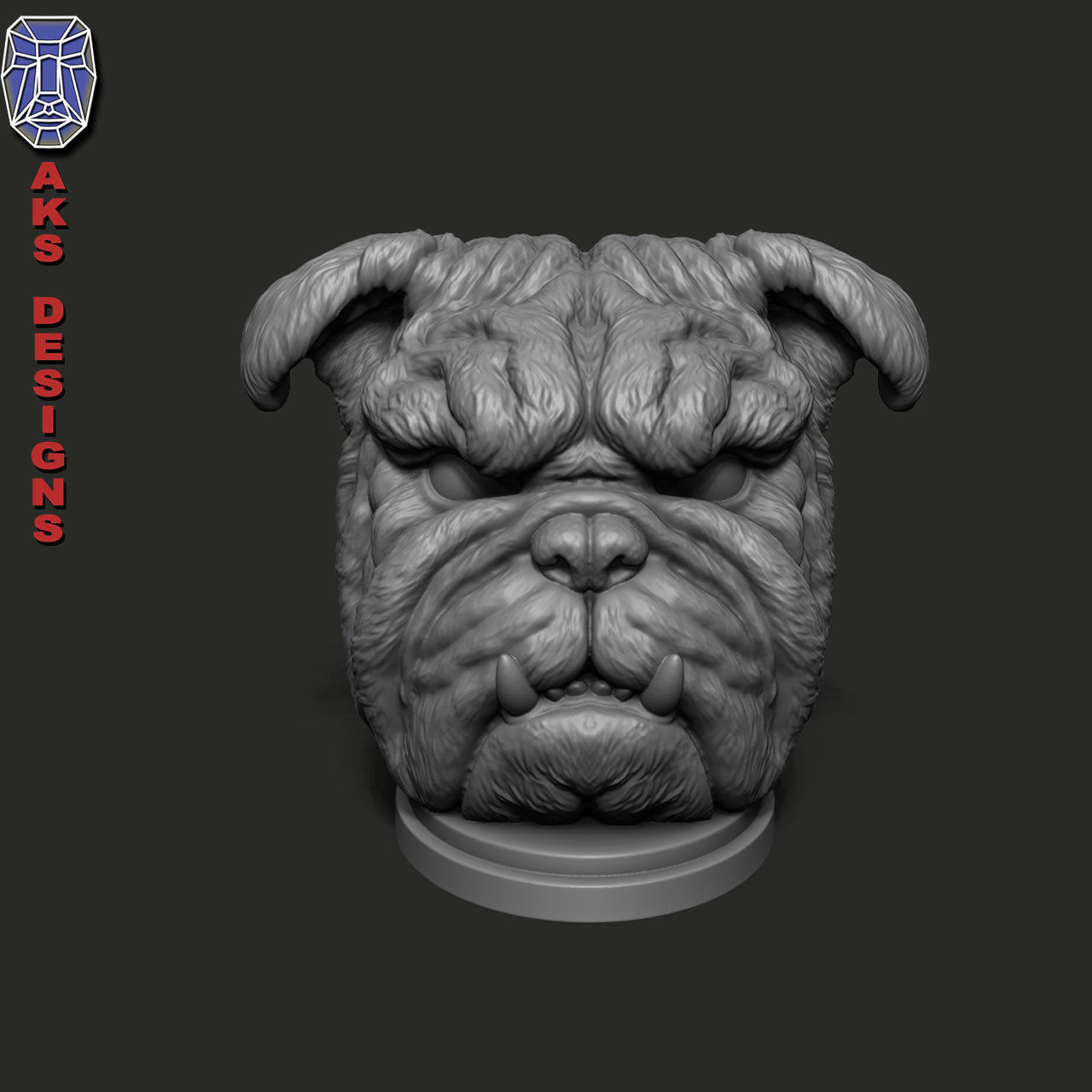 Bulldog version 1 Penstand cum flowerspot 3D print model_3