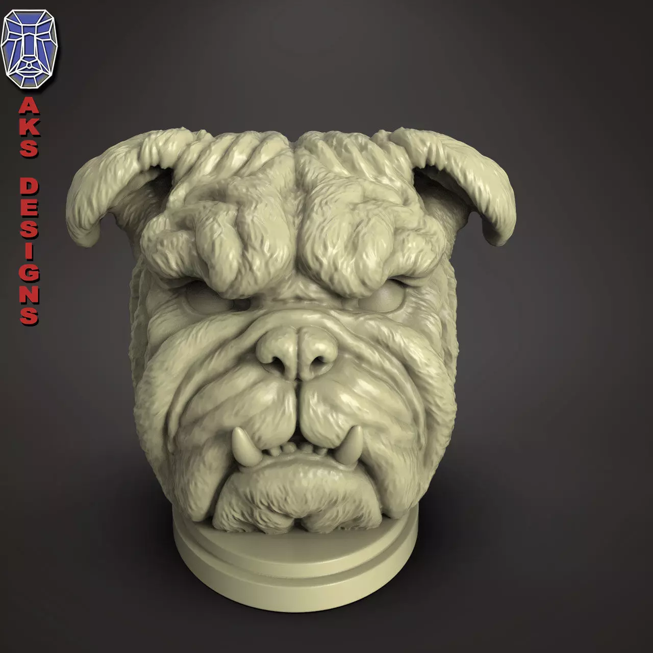 Bulldog version 1 Penstand cum flowerspot 3D print model_0