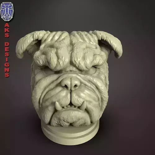 Bulldog version 1 Penstand cum flowerspot 3D print model