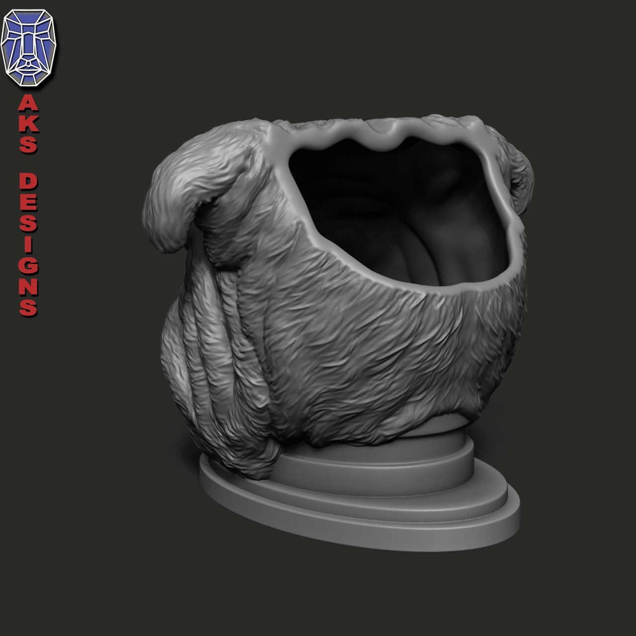 Bulldog version 1 Penstand cum flowerspot 3D print model_6