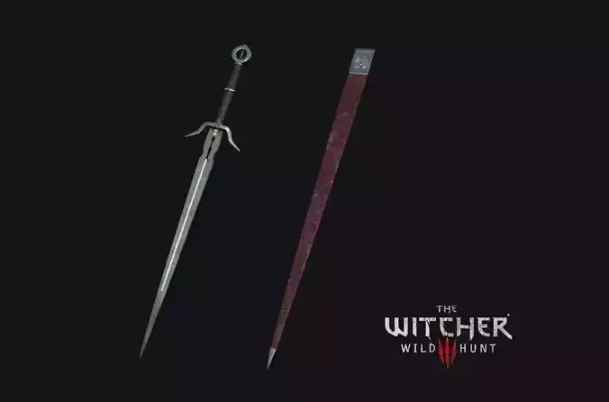 Witcher Sword Low-poly 3D model