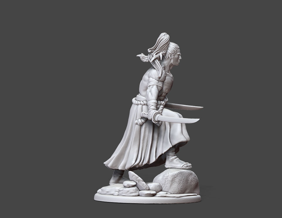 Ronin - Samurai - 35mm scale 3D print model_5