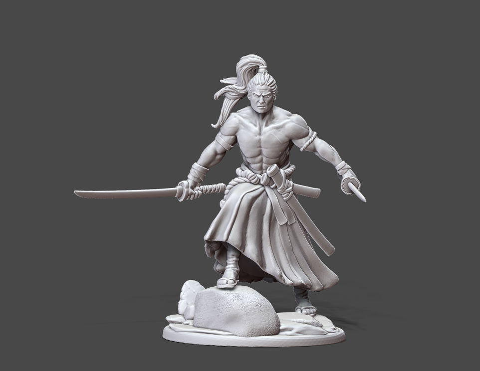 Ronin - Samurai - 35mm scale 3D print model_9