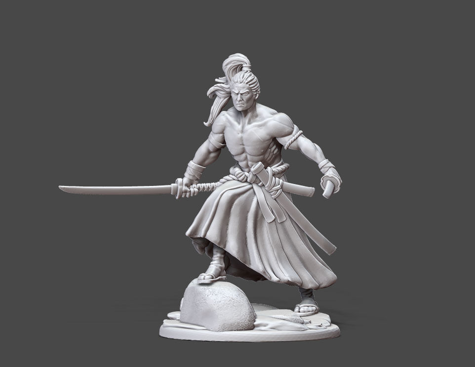 Ronin - Samurai - 35mm scale 3D print model_1