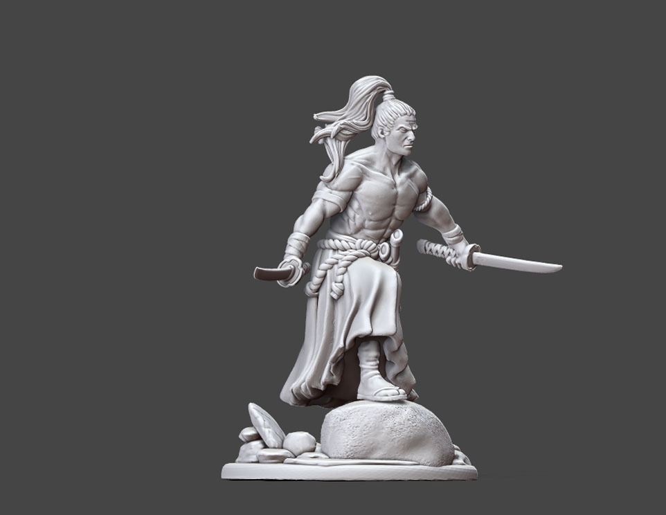 Ronin - Samurai - 35mm scale 3D print model_6