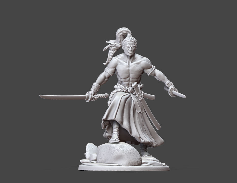 Ronin - Samurai - 35mm scale 3D print model_7