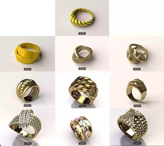 Ring collection gold with diamonds 