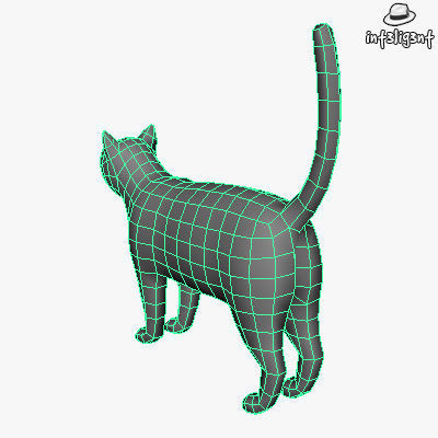 Low Poly Cat Low-poly 3D model_5