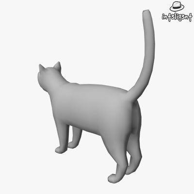 Low Poly Cat Low-poly 3D model_2