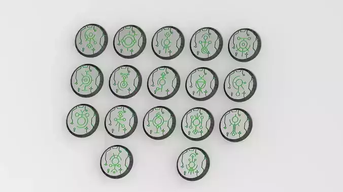 WARHAMMER 40K NECRON STYLED BASE 32MM 3D print model