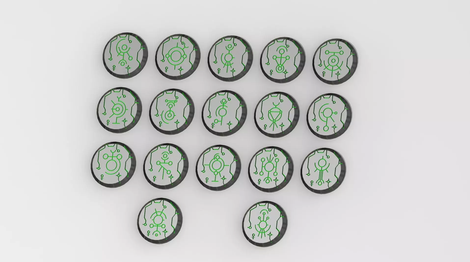 WARHAMMER 40K NECRON STYLED BASE 32MM 3D print model_0