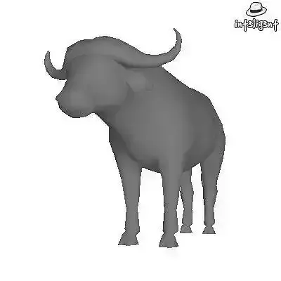 Low Poly Buffalo bull Low-poly 3D model
