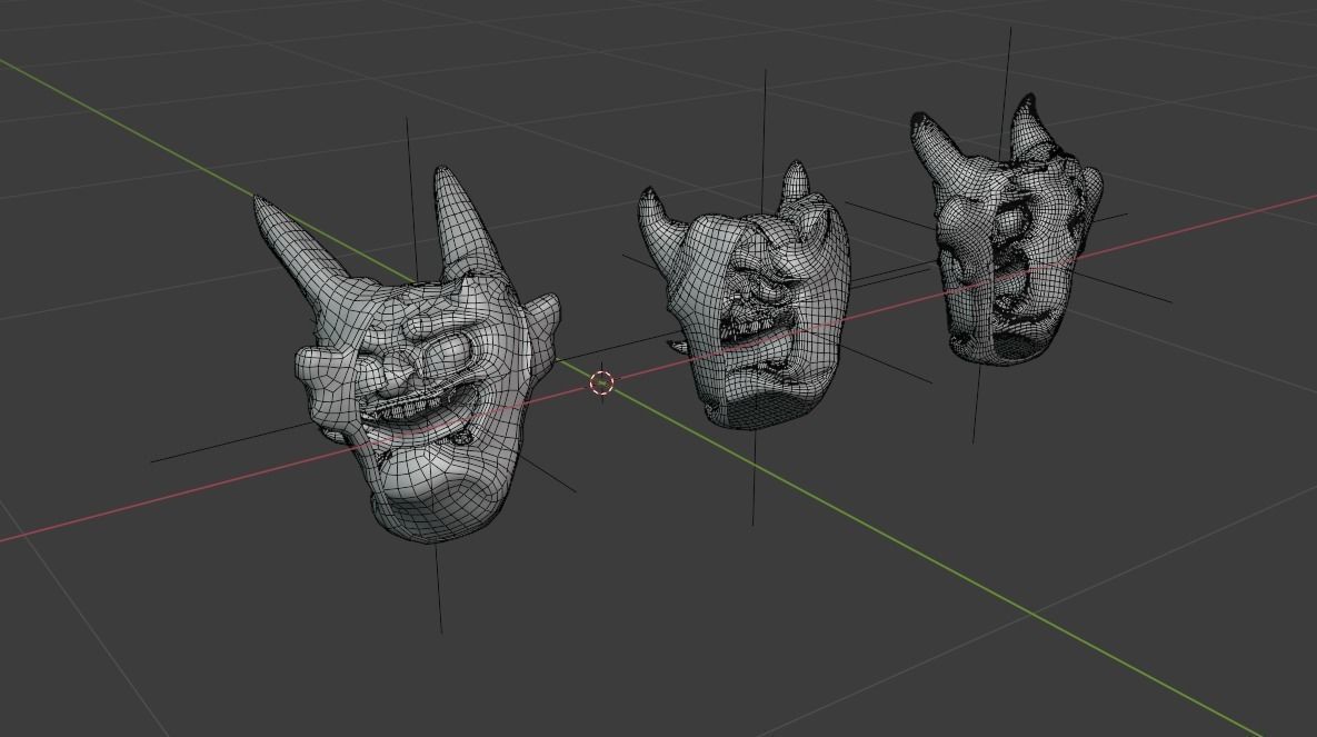 Japanese Building Rooftop Decoration Set 02 Low-poly 3D model_2