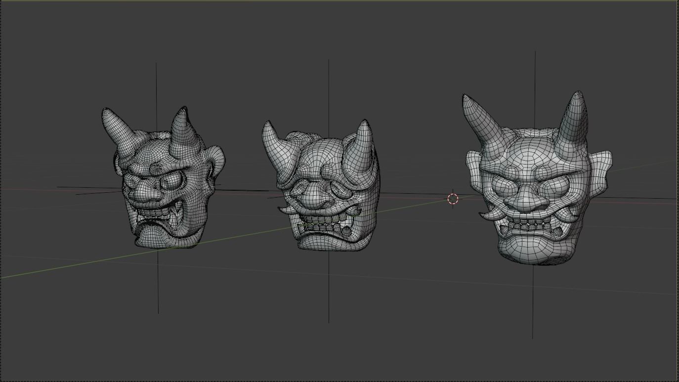 Japanese Building Rooftop Decoration Set 02 Low-poly 3D model_1