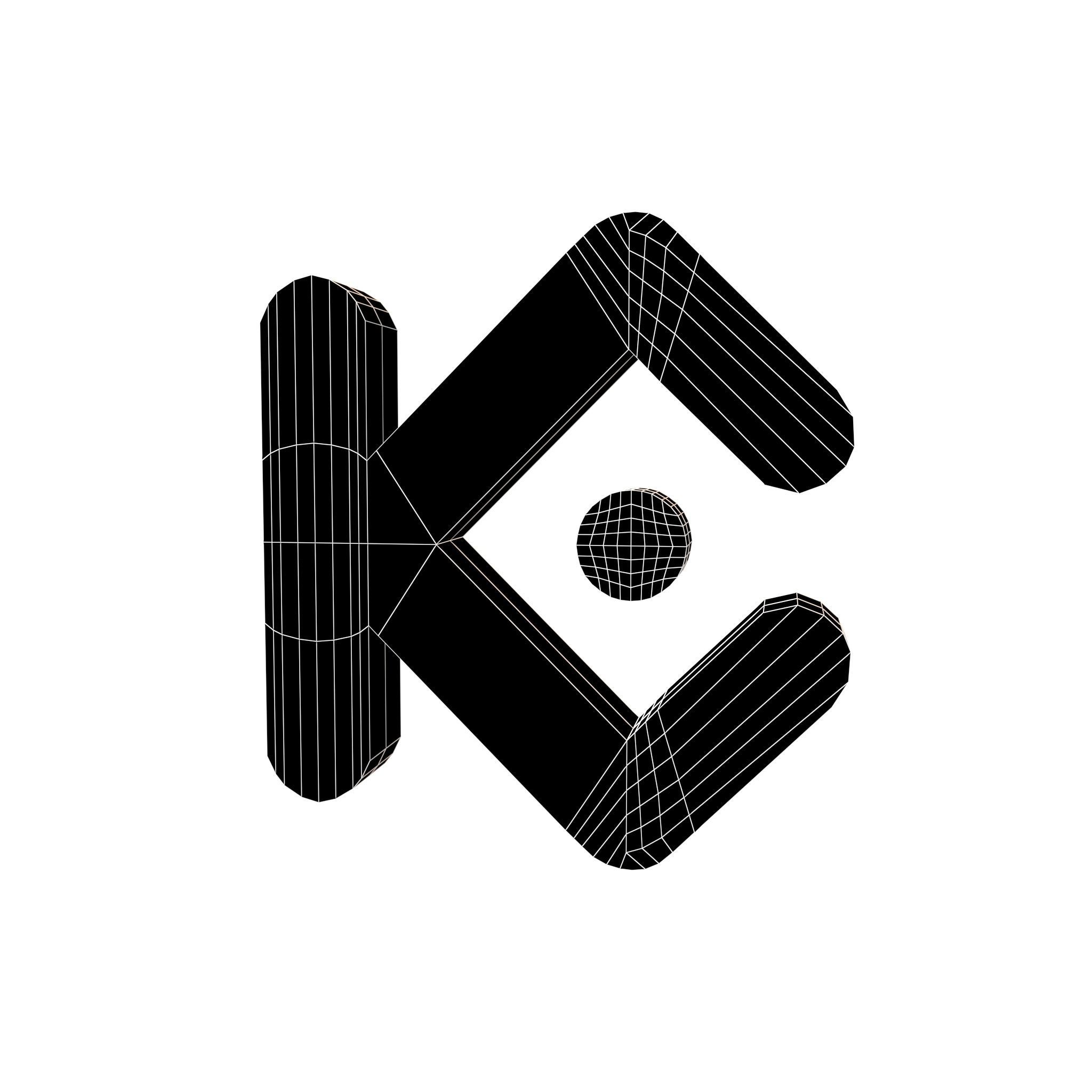 KuCoin Token Coin v1 001 Low-poly 3D model_4