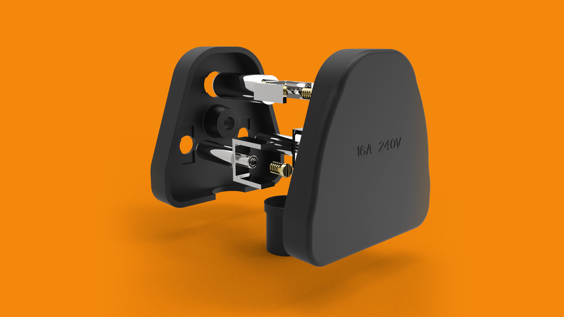 3 Pin Plug 3D model_2