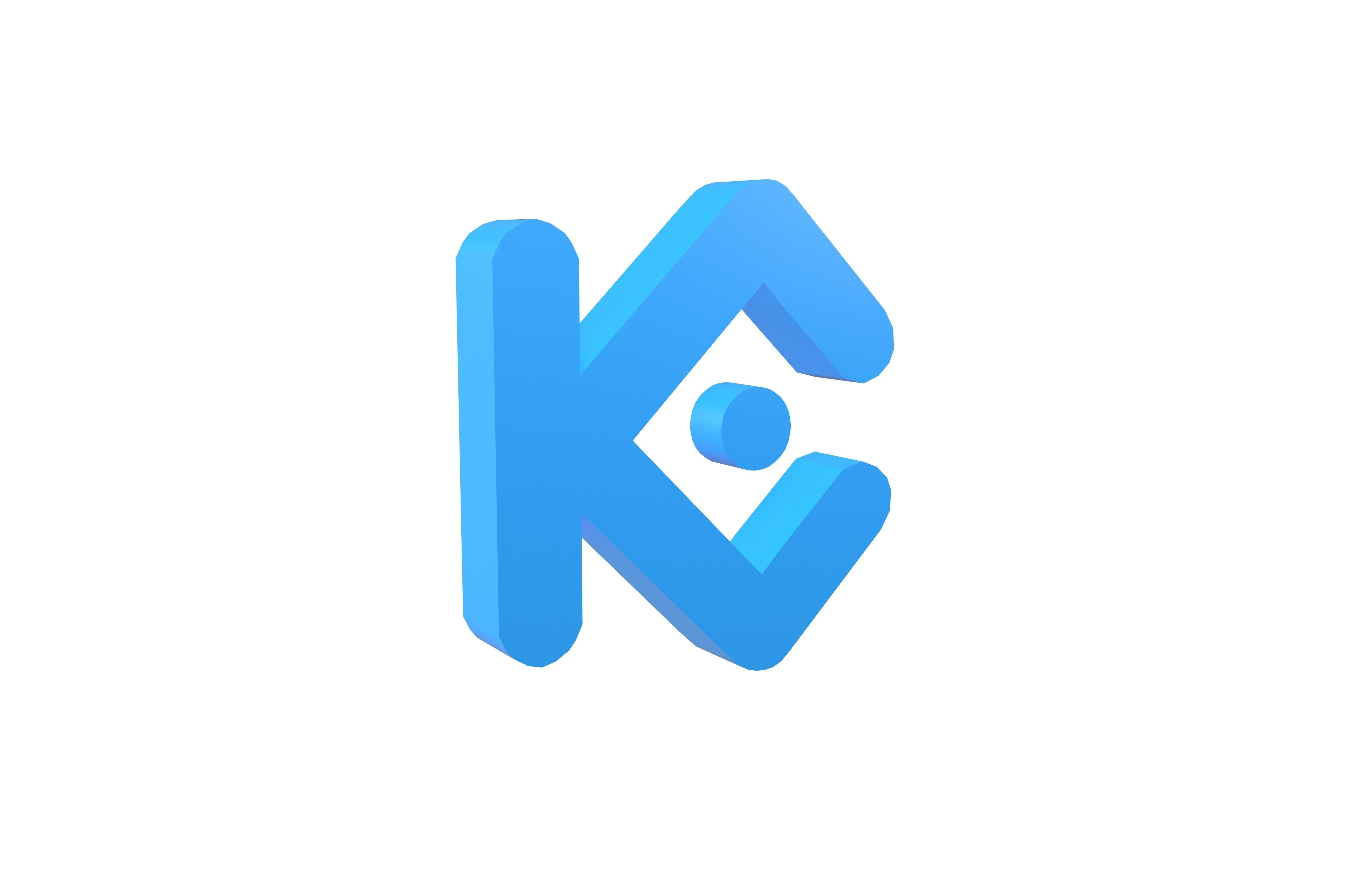 KuCoin Token Coin v1 002 Low-poly 3D model_2