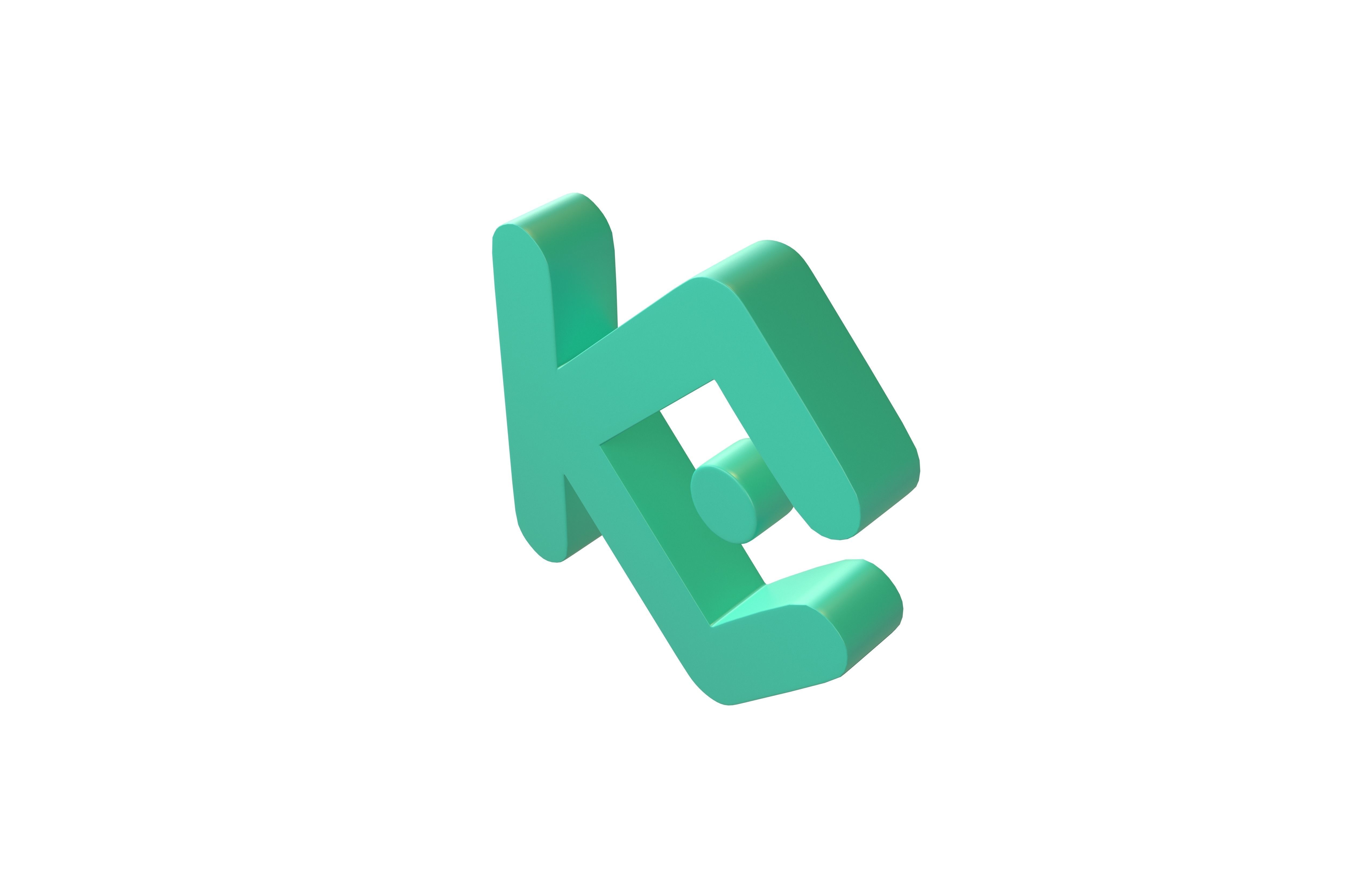 KuCoin Token Coin v2 001 Low-poly 3D model_2